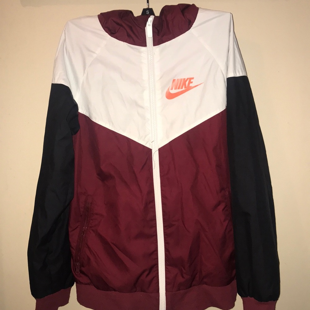 Burgundy/White/Black Nike Spring Jacket